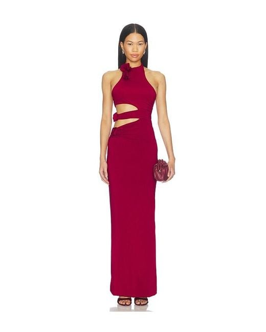 Maygel Coronel Red Tempus Maxi Dress