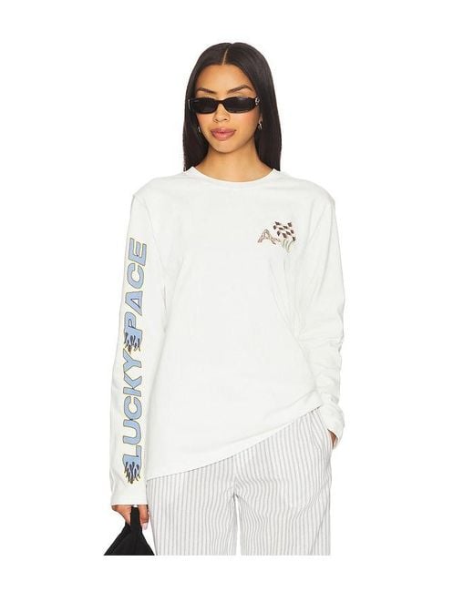 ALÉMAIS White Lucky Pace Long Sleeve Logo Tee