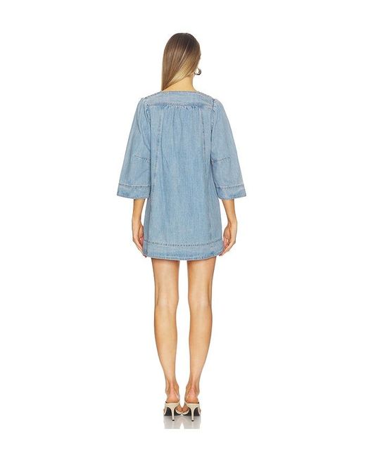 Free People Blue Goldie Baloon Sleeve Dress