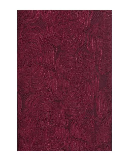 ROTATE BIRGER CHRISTENSEN Red Flower Mesh Maxi Dress