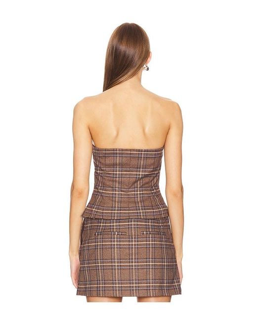 Lovers + Friends Multicolor Twill Strapless Bustier Top