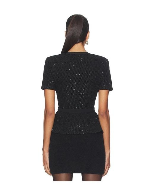 Self-Portrait Black Sequin Knit Top