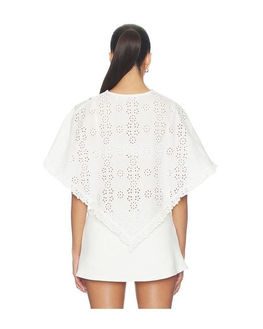 Sandy Liang White Soba Poncho