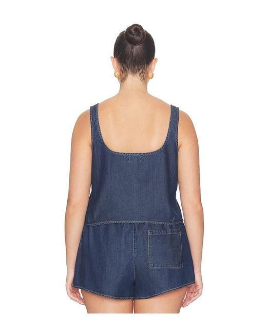 GOOD AMERICAN Blue Denim Button Front Tank Top
