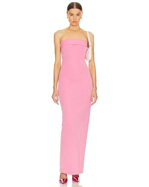 Helsa Pink Kleid Tech Gabardine Long Strapless