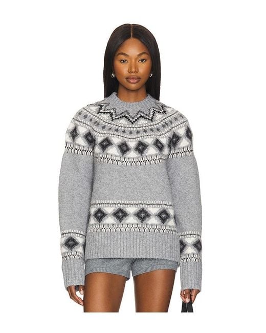 House of Harlow 1960 Gray X Revolve Dalida Fairisle Sweater