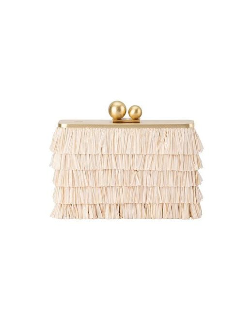 Olga Berg Natural Carlita Fringe Clutch