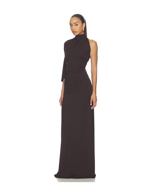 Diana Milkanova Studio Brown One Shoulder Dress