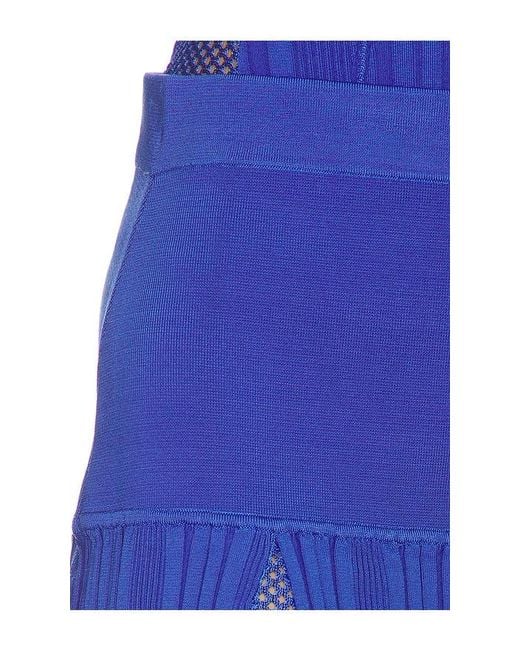 Fleur du Mal Blue Open Crochet Garter Skirt