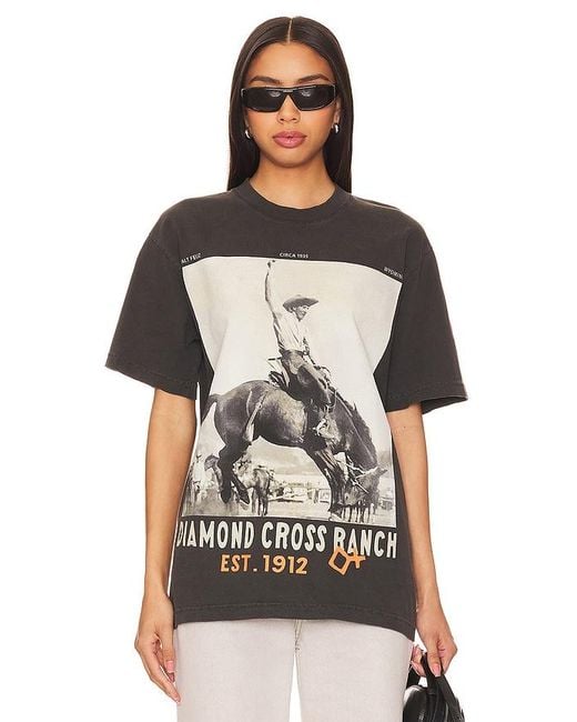 Diamond Cross Ranch Black Saddle Tee