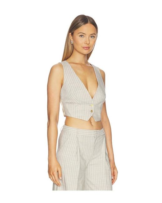 L'Agence White 'Agence Devony Plunge Neck Vest