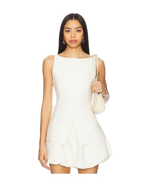 Line & Dot White Adella Top