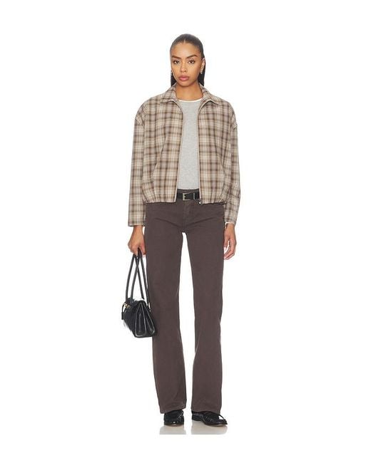 LNA Brown Vivienne Zip Up Jacket
