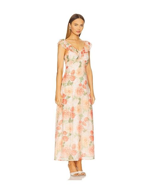 MINKPINK White Aida Frill Maxi Dress