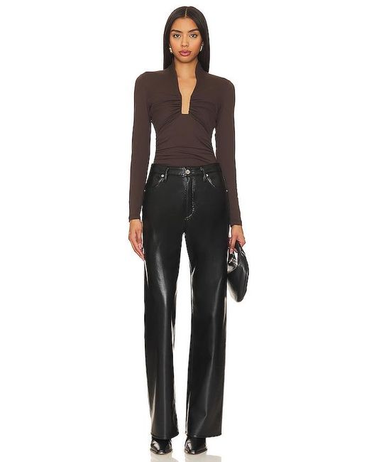 Susana Monaco Black Square Wire Gathered Top