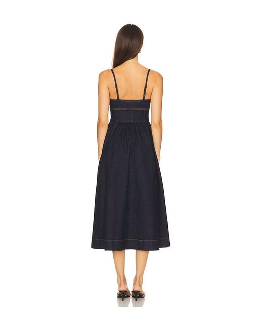 Susana Monaco Blue Denim Corset Midi Dress