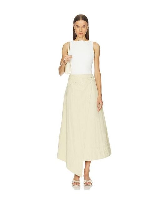 Camila Coelho Natural Ignacia Midi Skirt