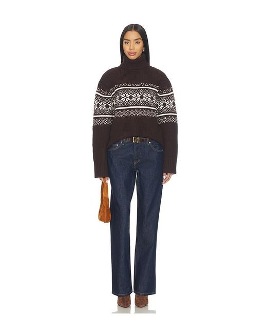 Lovers + Friends Black Chesca Fair Isle Turtle Neck Sweater