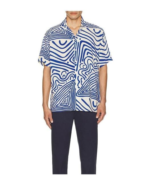 Oas Blue Eldovado Viscose Shirt for men