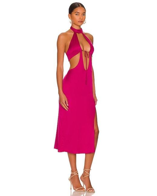 Camila Coelho Pink Abigale Midi Dress