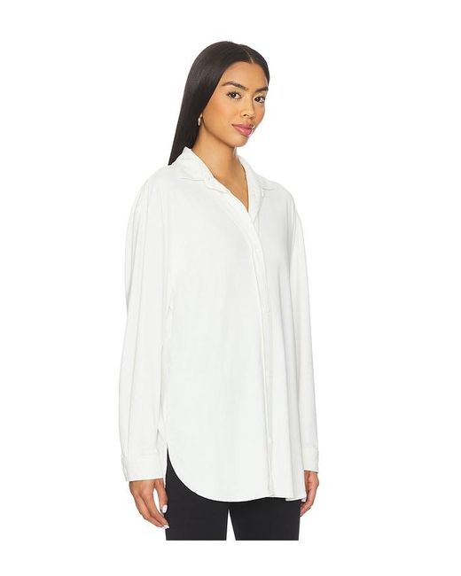 Splits59 White Kate Airweight Lite Button Down Top