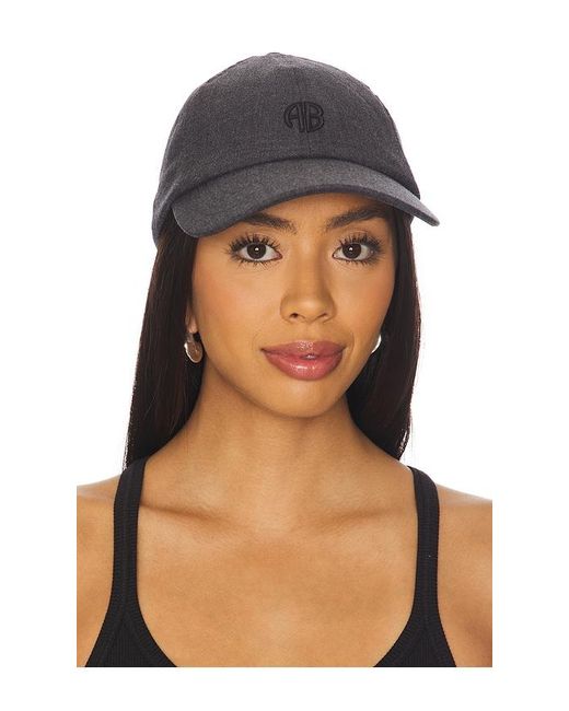 Anine Bing Black Jeremy Monogram Baseball Cap