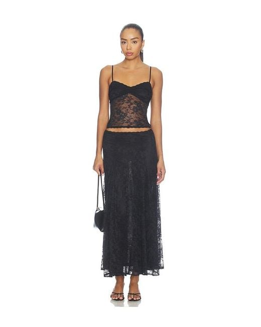 MAJORELLE Black Mira Lace Skirt