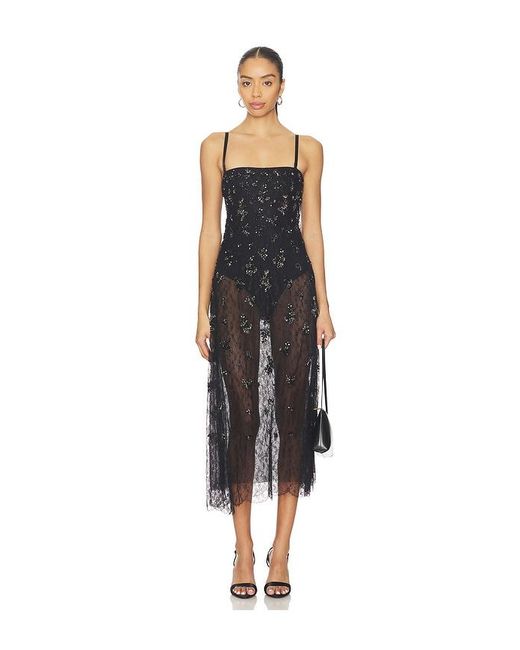 Jonathan Simkhai Black Midi-Kleid Carmela