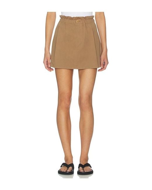 Vince Natural Mid Rise Cotton Pull On Skort