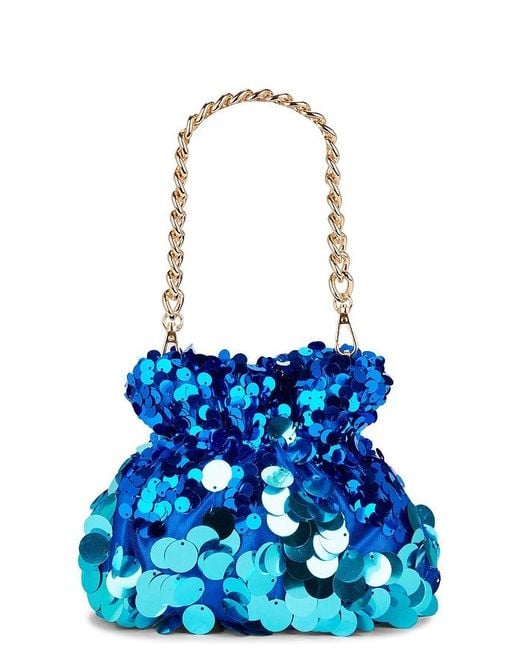Olga Berg Blue Pedro Sequin Pouch