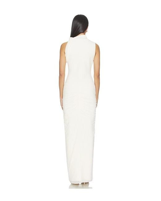 Et Ochs White Imogen Knit Combo Gown