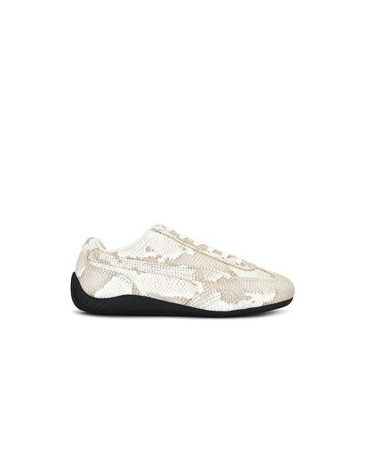 PUMA White Speedcat Snake Sneakers