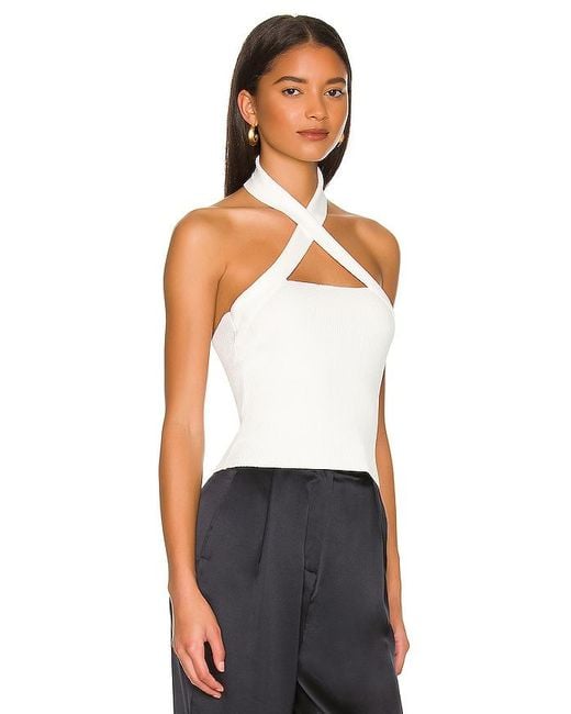 Nbd White Yvette Halter Top