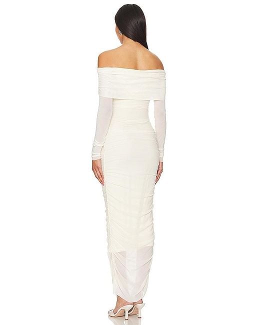 BUMPSUIT White Off The Shoulder Mesh Dress