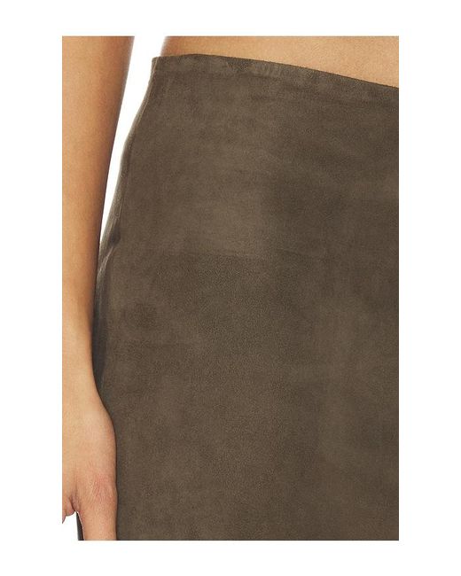 St. Agni Brown Suede Column Skirt