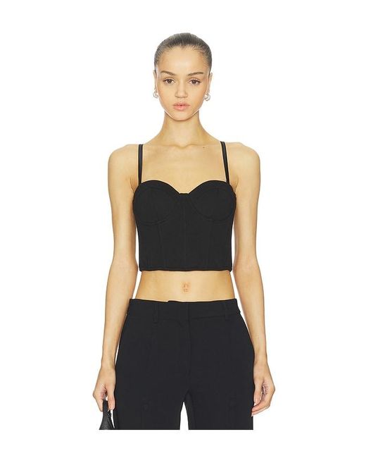 Fleur du Mal Black Terry Cropped Hamptons Top