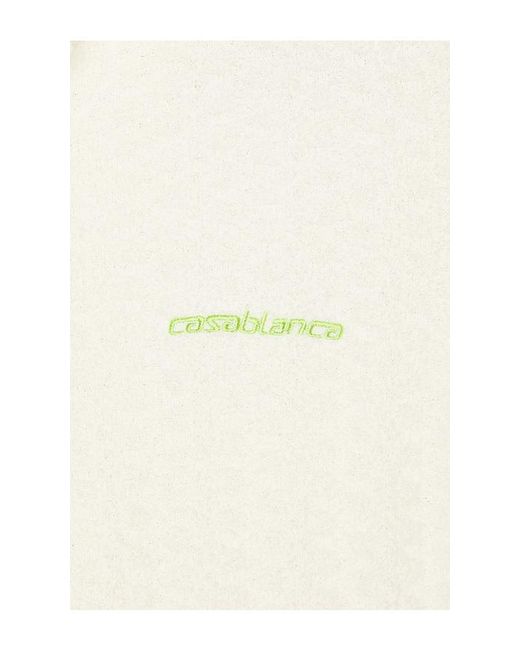 Casablanca White Tennis Boucle Polo Shirt for men