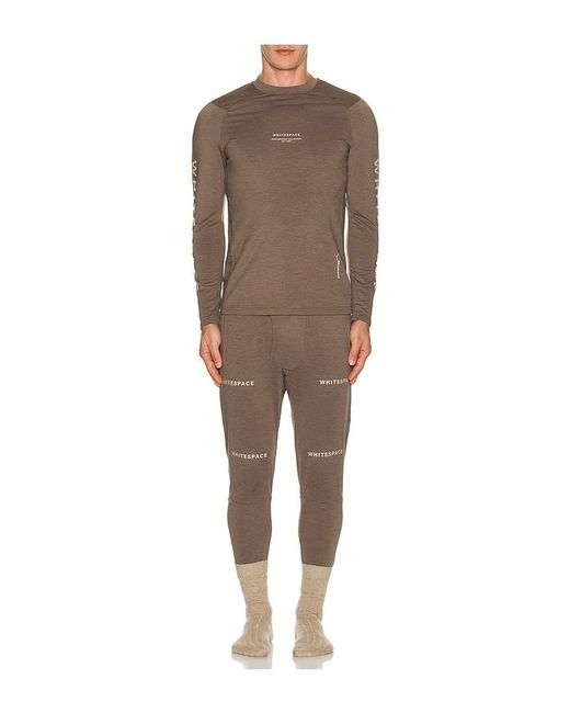 White/space Brown Graphene Crew Neck T-Shirt for men