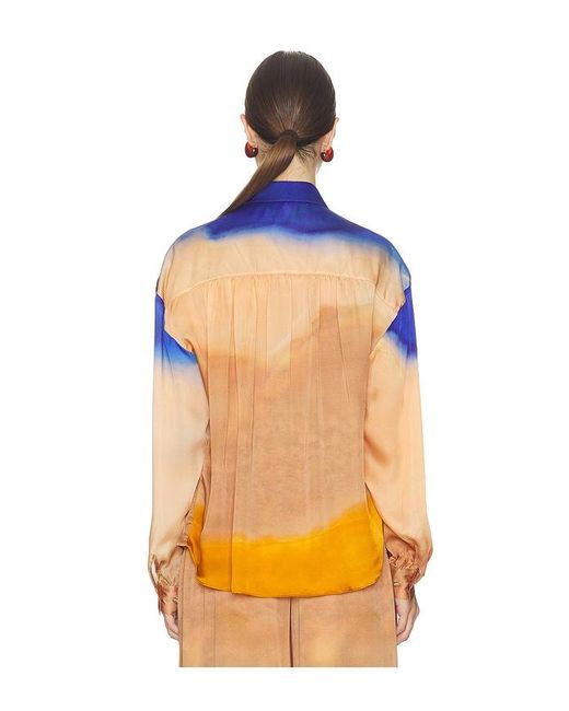 Ulla Johnson Blue Gesture Long Sleeve Silk Blouse