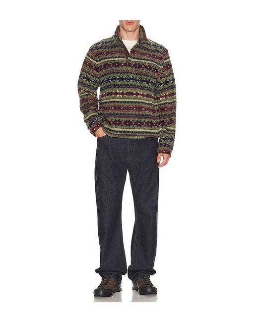 Polo Ralph Lauren Black Vintage Poly Fleece Knit Mockneck Pullover for men