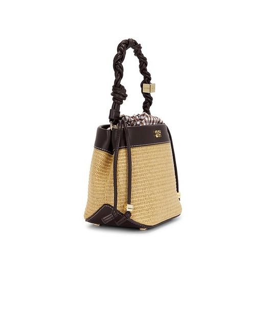 Ganni Black Bou Bucket Raphia