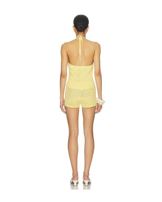 MORE TO COME Yellow Anju Crochet Short Set