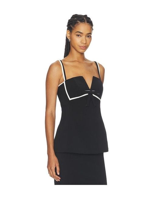 Nadine Merabi Black Anais Bow Top