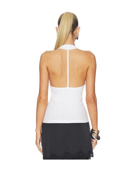 Helmut Lang White Halter Strap Tank Top