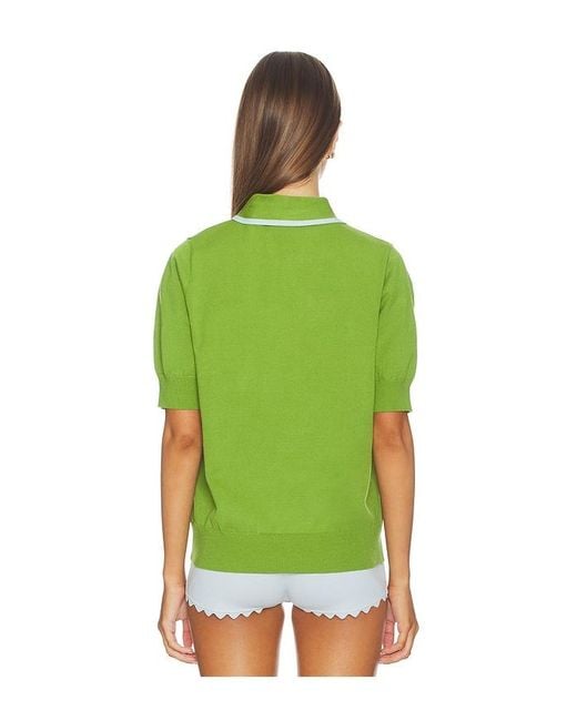 Essentiel Antwerp Green Jonda Contrast Colour Polo