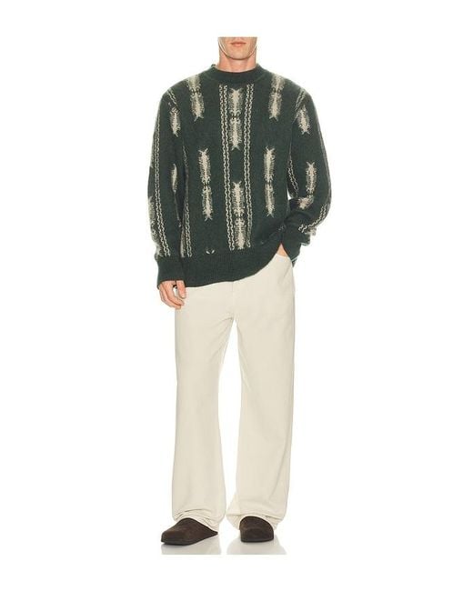 Oas Green Siva Pino Crewneck Sweater for men