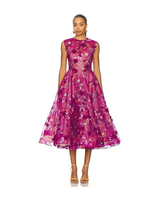 Bronx and Banco Pink Saba Floral Midi Dress