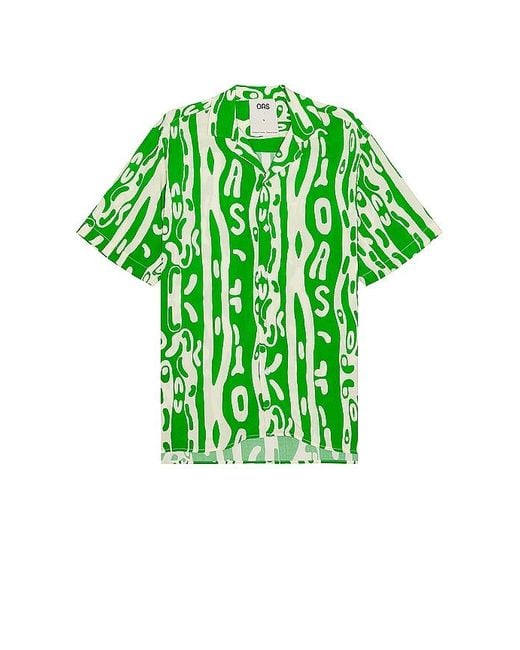 Oas Green Verdant Jiggle Viscose Shirt for men