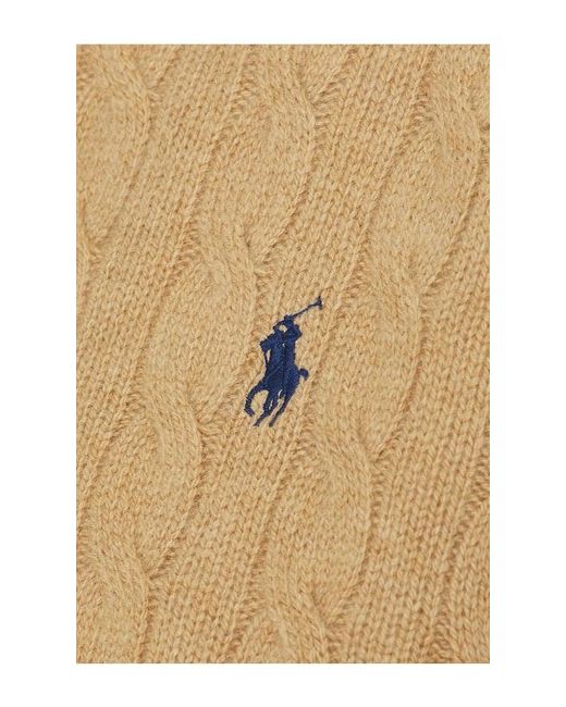 Polo Ralph Lauren Natural Cable Knit Wool Cashmere Bomber Jacket