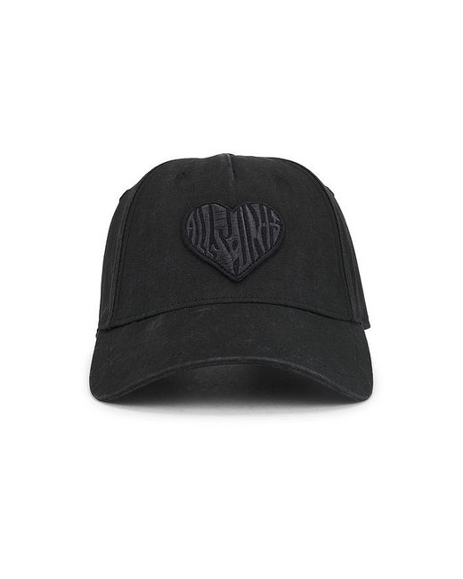AllSaints Black Heart Patch Baseball Cap for men
